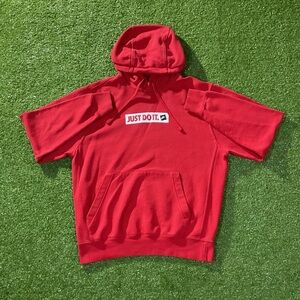 Red Nike Just Do It Box Logo Hoodie